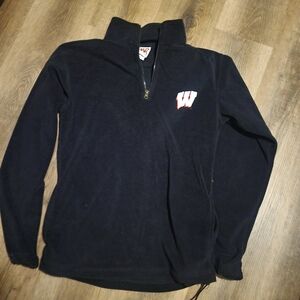 Black Quarter-Zip Wisconsin Badger Fleece Sweater